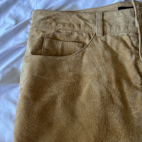 Tan leather skirt, pacific rose - Picture 4 of 5